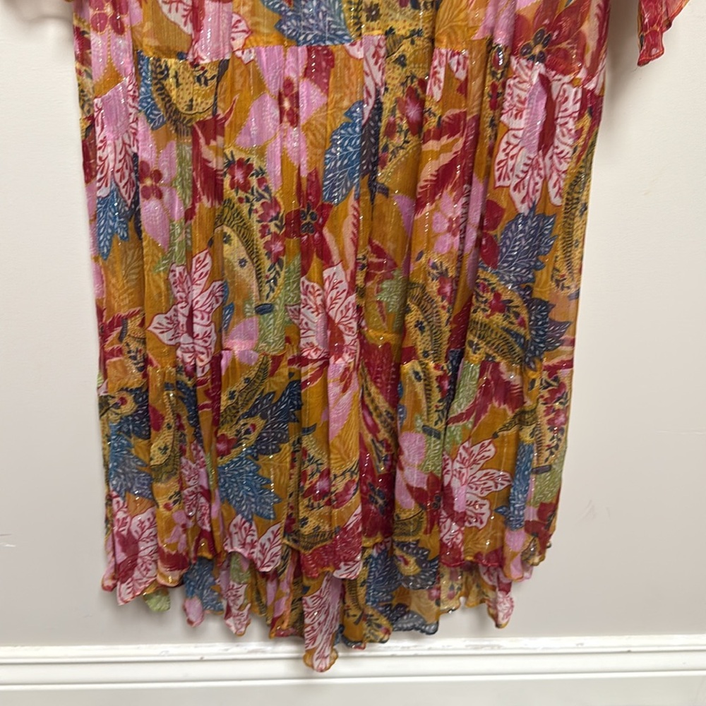 NEW FARM RIO banana floral beaded maxi dress medium - Picture 7 of 12